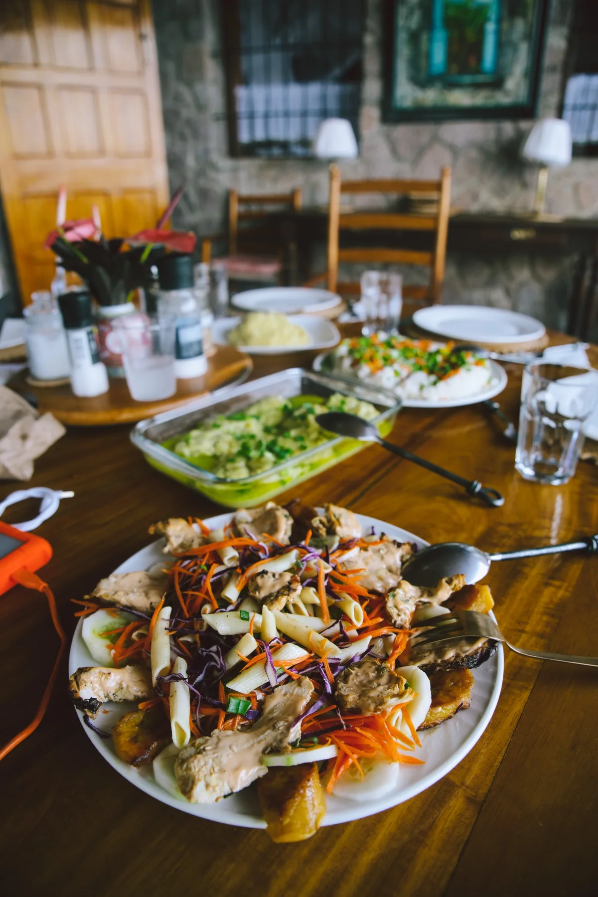 A shared table of local food